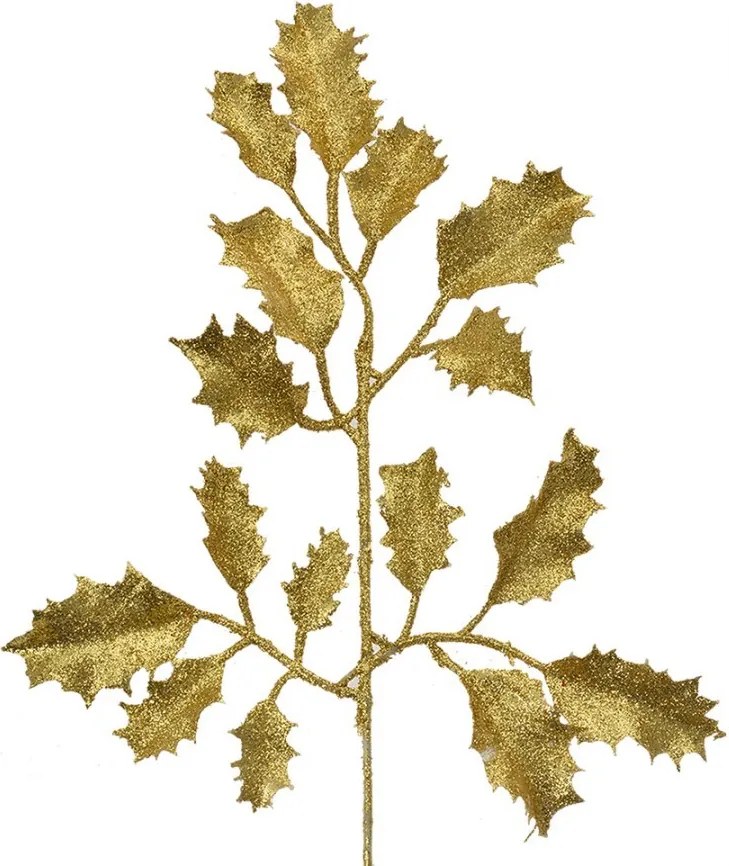 Vianočná zlatá umelá trblietavá vetvička cezmína - 15*3*38 cm