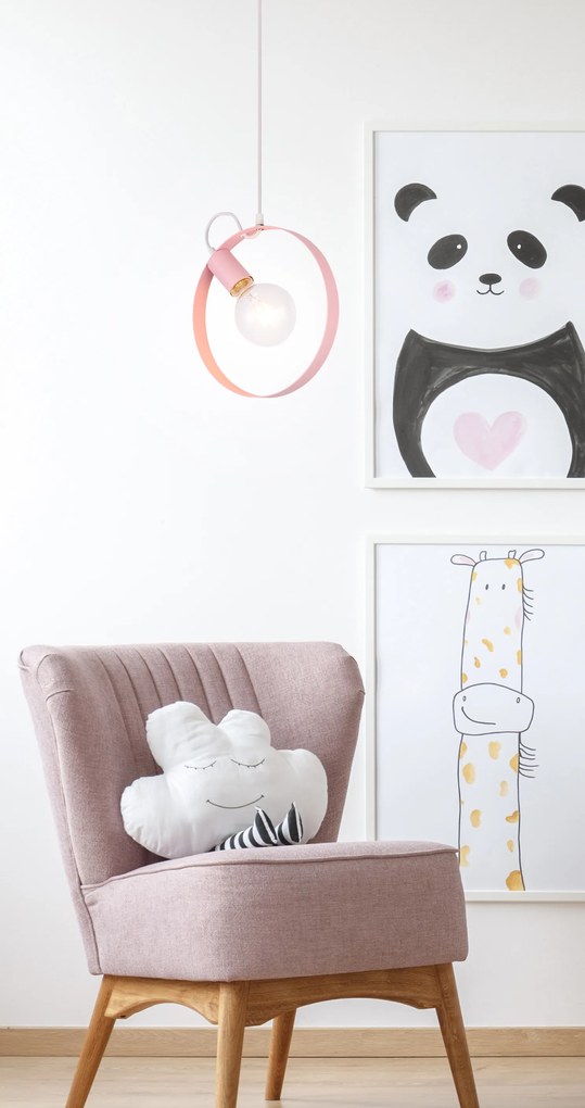 Candellux Ružový závesný luster Nexo Ledea pre žiarovku E27 50101197