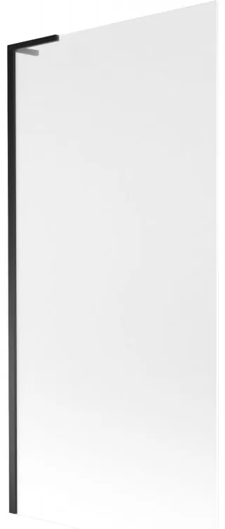 Mexen Next L, 1-krídlová vaňová zástena 90 x 150 cm, 6mm sklo námraza, čierny profil, 895-090-000-03-30-70