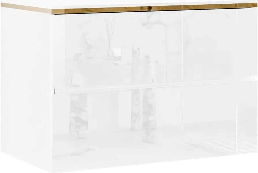 KÚPELŇOVÁ SKRINKA NESSIE BIELÝ LESK + ZLATÁ