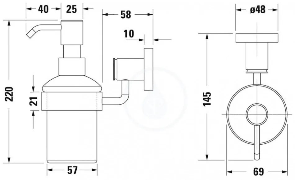 DURAVIT D-Code dávkovač mydla s držiakom, sklo/chróm, 0099161000