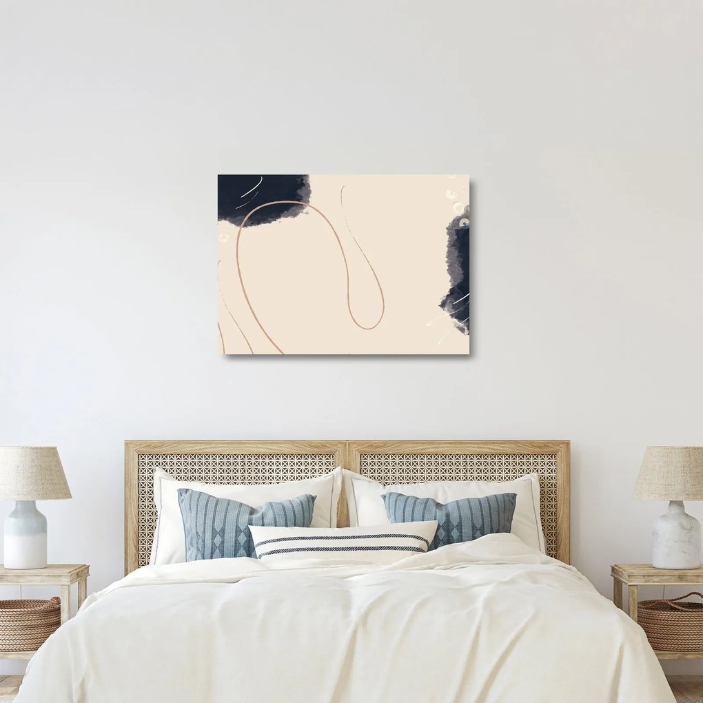 Sklenený obraz - Béžová abstrakcia (70x50 cm)