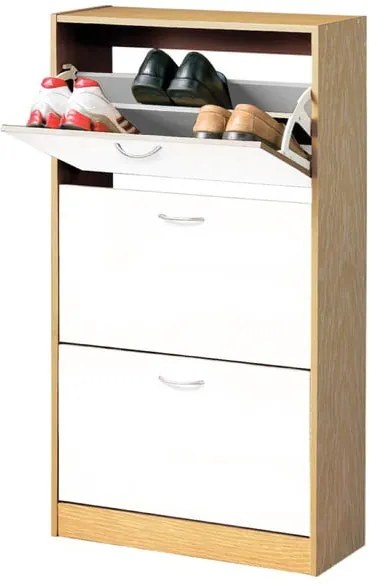 Drevená skrinka na topánky s 3 priehradkami Premier Housewares Shoe Cupboard