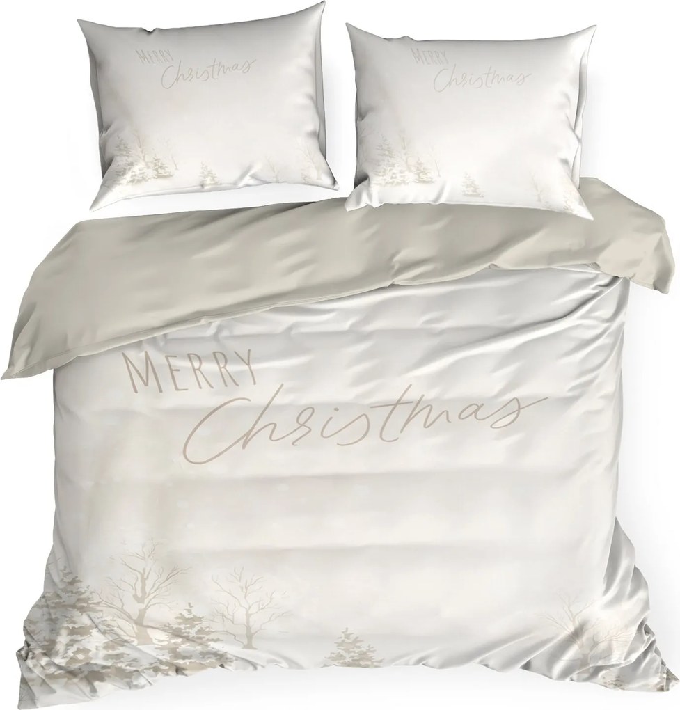 VIANOČNÉ OBLIEČKY Z MIKROVLÁKNA SNOWFLAKE 200X220 CM, 2 KS 70X80 CM VZOROVANÉ