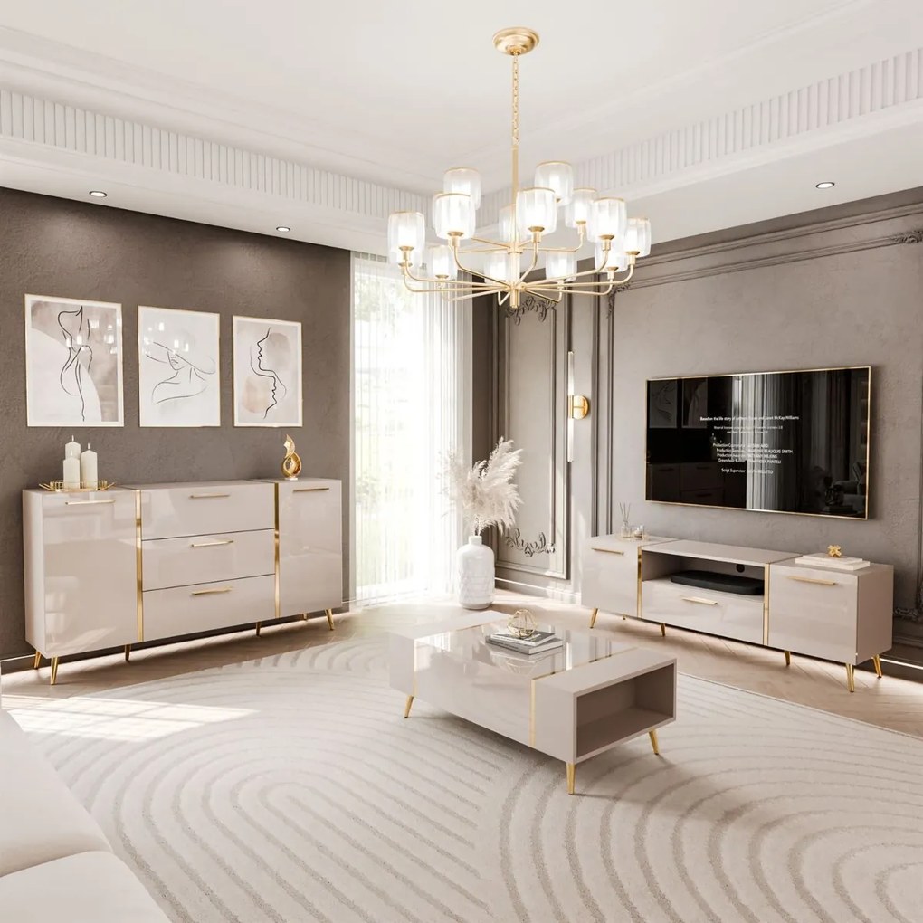 OBÝVACIA STENA / ZOSTAVA SANTINO NA NOŽIČKÁCH KAŠMÍR VYSOKÝ LESK