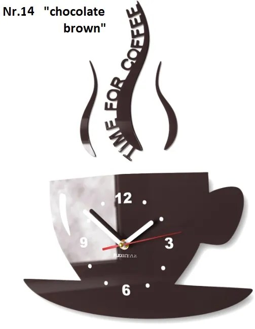 Nástenné hodiny Time for coffee Tmavomodrá