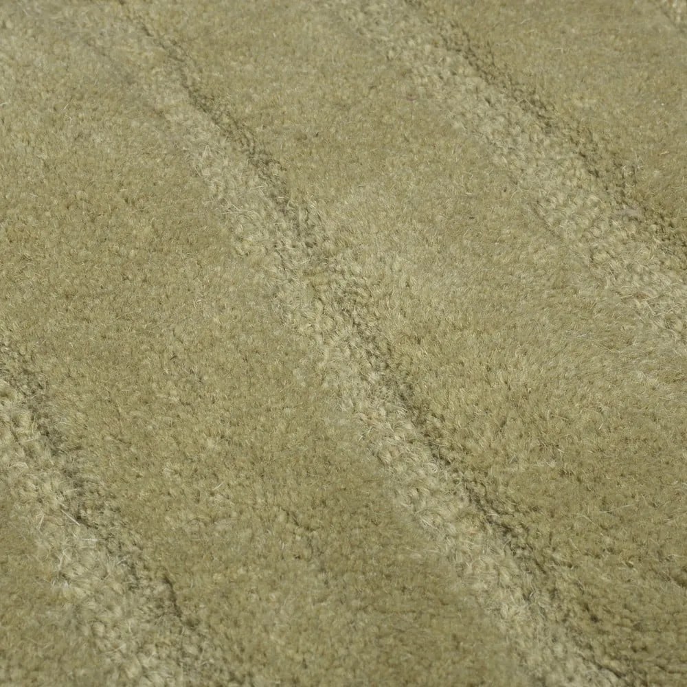 Kaki ručne tkaný vlnený okrúhly koberec ø 160 cm Mesmerise Sage – Flair Rugs