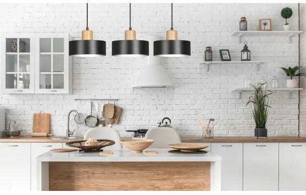 Luster na lanku TORIN 3xE27/15W/230V čierna