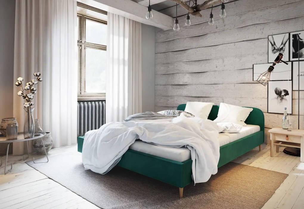 Čalúnená posteľ LOFT, 120x200, itaka 34 + rošt + penový matrac 14cm