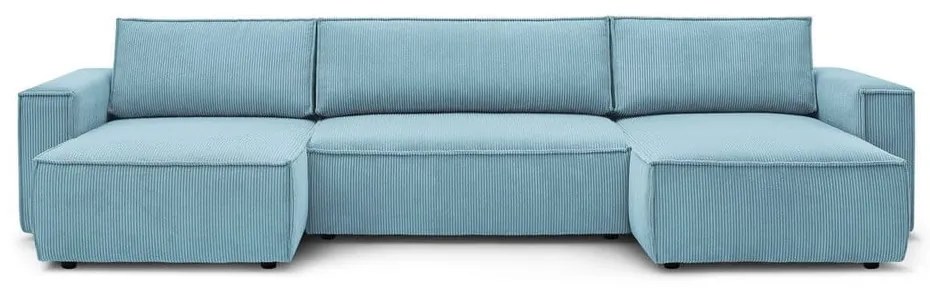 Menčestrová rozkladacia/s úložným priestorom rohová pohovka v mentolovej farbe (do tvaru "U") Nihad – Bobochic Paris