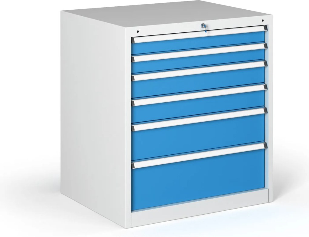 Dielenská zásuvková skriňa na náradie G345, 6 zásuviek, 881 x 653 x 800 mm, modrá