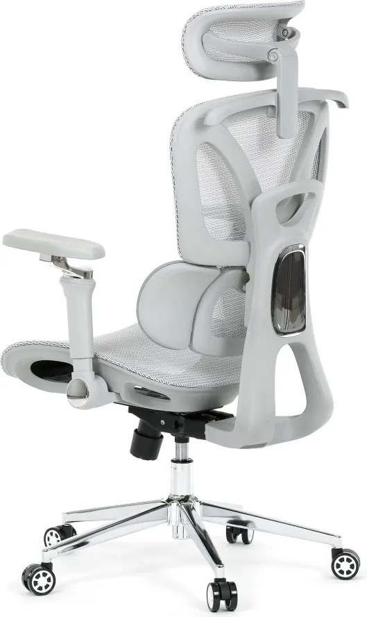 Kancelárska ergonomická stolička PORTE II — sieťovina, sivá