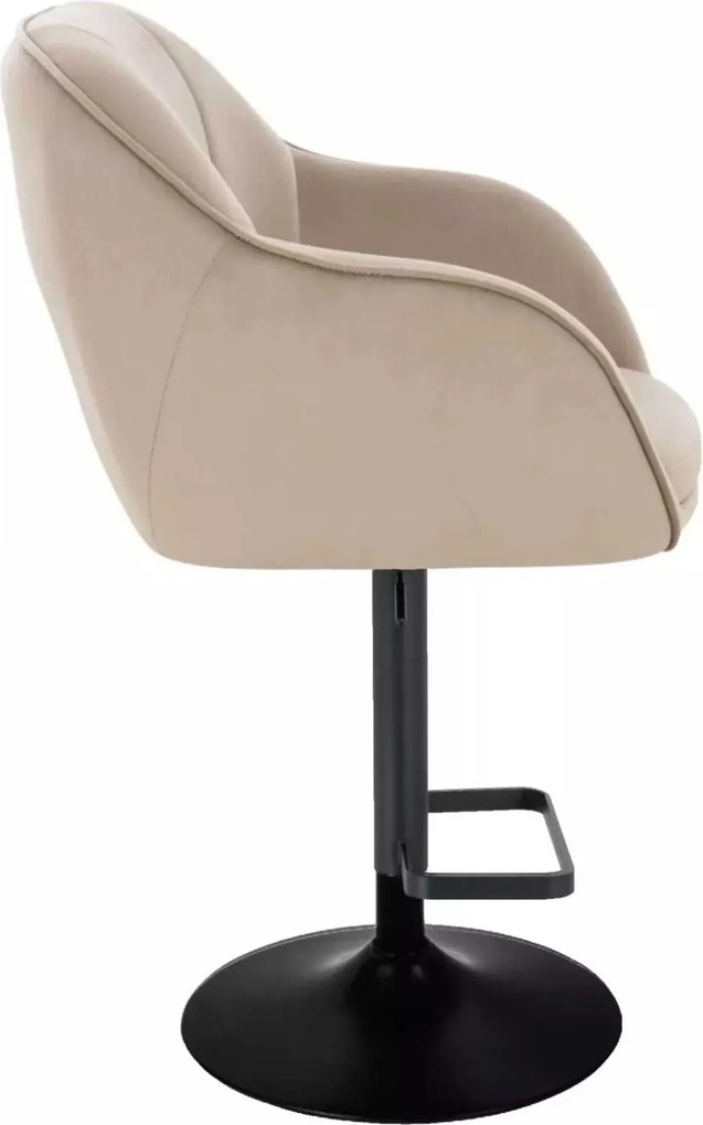 LuxuryForm DESIGN Barová stolička AVOLA VELUR na čiernom tanieri - latte