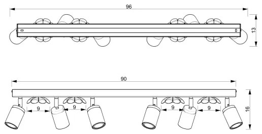 Bodové svietidlo FLOWER 6xGU10/8W/230V matný chróm