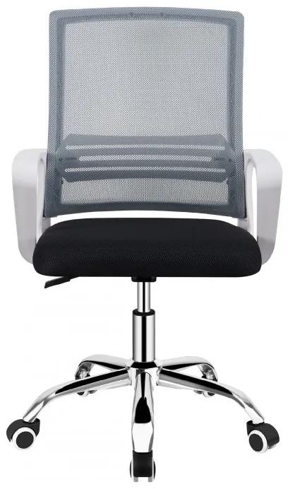 Kondela Kancelárska stolička, sieťovina sivá/látka čierna/plast biely, APOLO 2 NEW