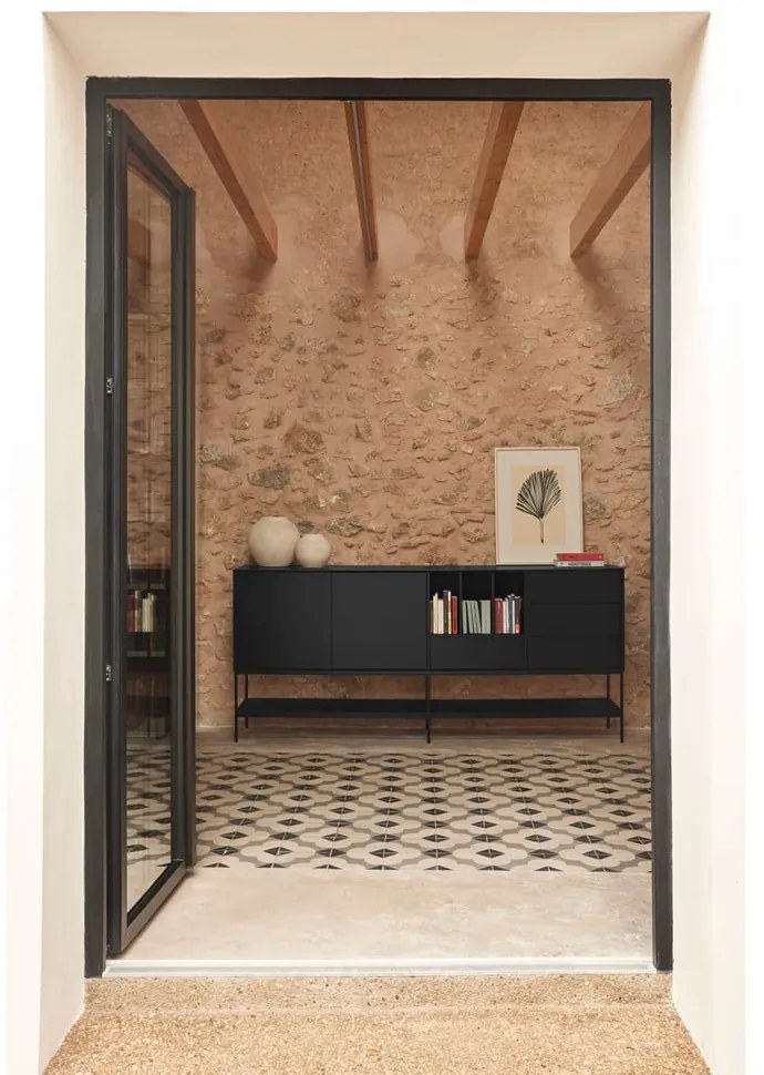 Čierna komoda 220x98x45 cm Platt – Teulat