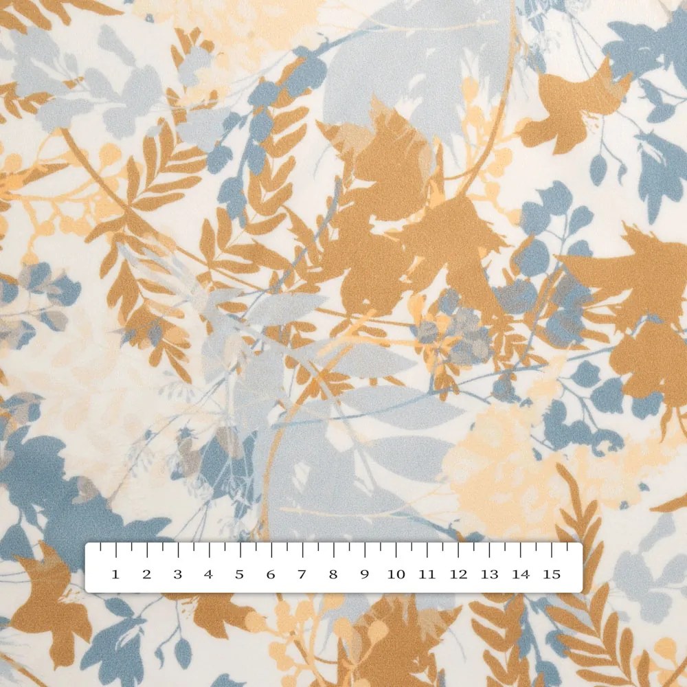 Biante Zamatová obliečka na vankúš s lemom Tamara TMR-043 Hnedo-modré designové rastliny 50 x 60 cm