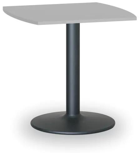 Konferenčný stolík ZEUS II, 660x660 mm, čierna podnož, doska sivá