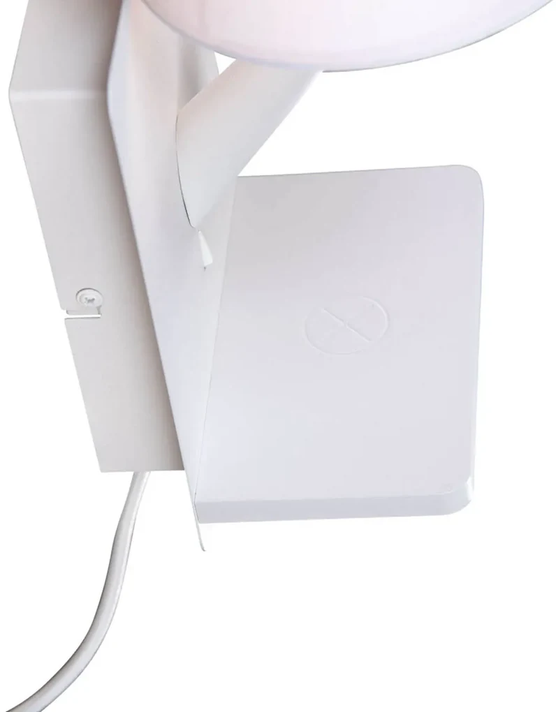 Moderná nástenná lampa biela s USB-C a indukčnou nabíjačkou - Comfort