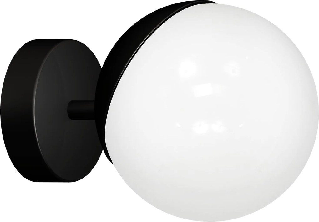 Nástenné svietidlo Sfera, 1x biele sklenené tienidlo, b