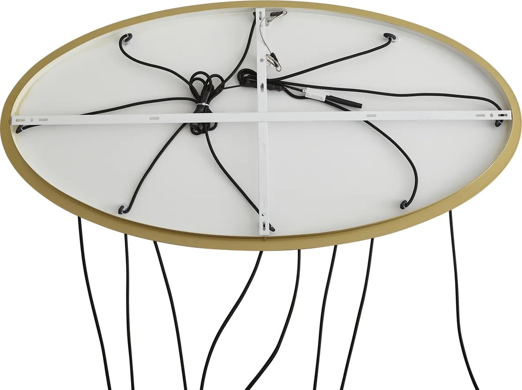 Hotelová elegantná závesná lampa mosadzná s modrým a zeleným sklom 8-svetiel - Qara