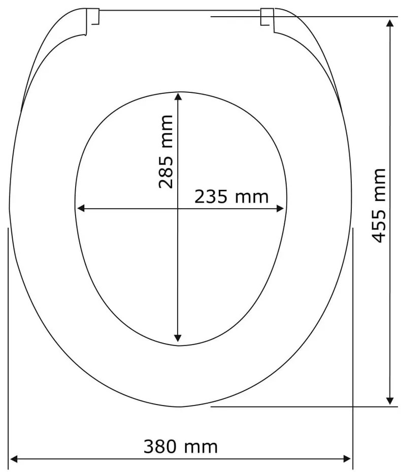 WC sedadlo s jednoduchým zatváraním Wenko Astera, 45,5 × 38 cm