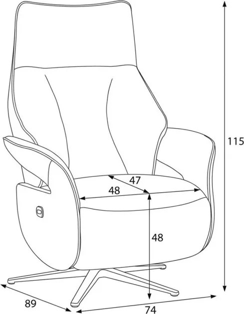 Polohovacie kreslo krémové, elektrické TV-B3973 CRM2