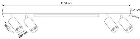 LED Stropné svietidlo PARIS LED/24W/230V + 4xGU10/10W čierna
