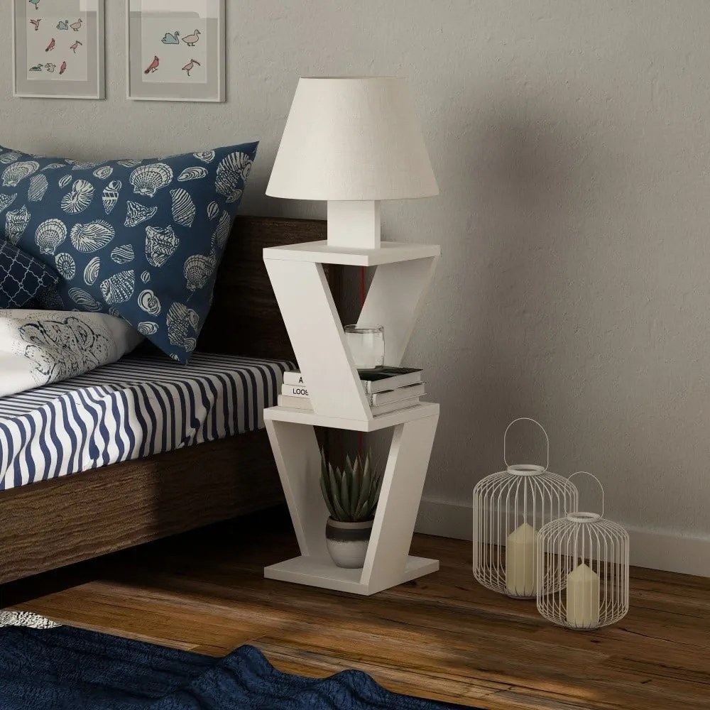 Biela voľne stojacia lampa Kozena White