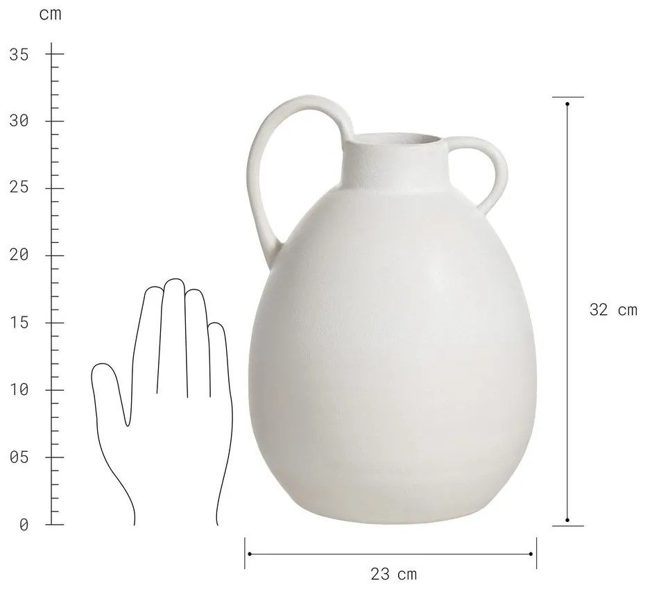 Butlers LENA Váza s rukojeťou 32 cm - biela