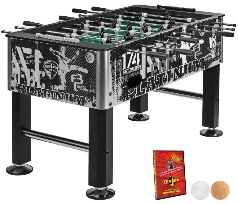 TUNIRO BASIC Stolný futbal, 75 kg, čiernobiely M92193