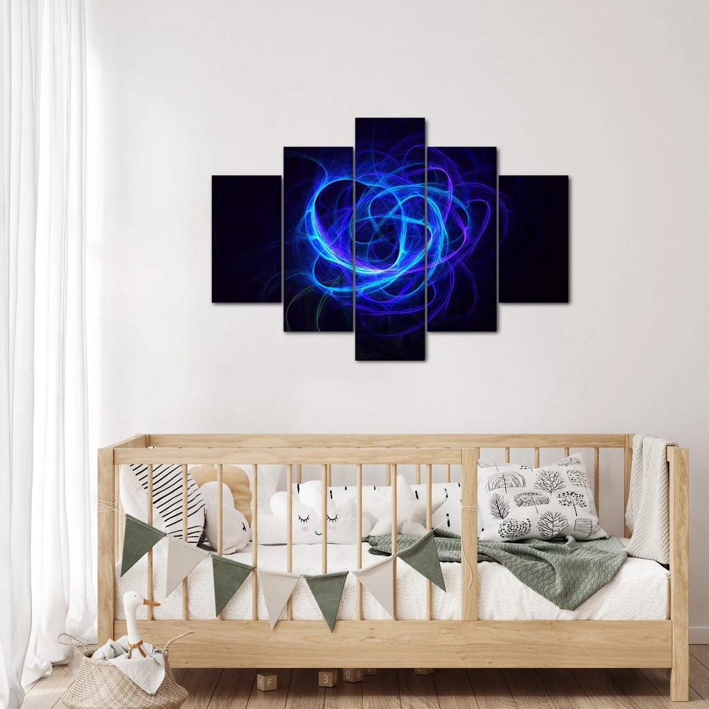 Obraz modrého abstraktného klbka (150x105 cm)