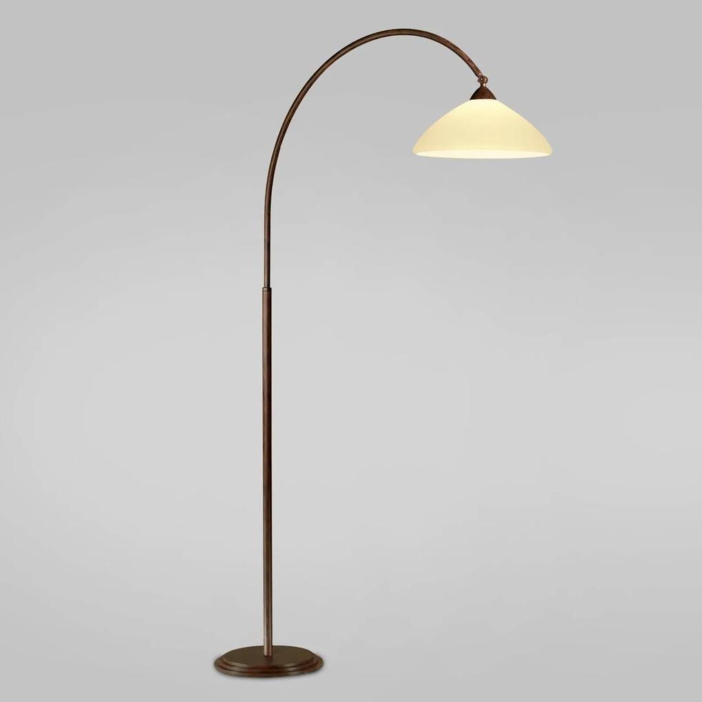 Oblúková lampa Samuele, presah 120 cm, krémová