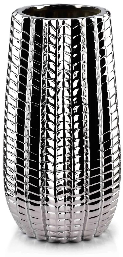 Keramická váza CACTUS 27 cm strieborná