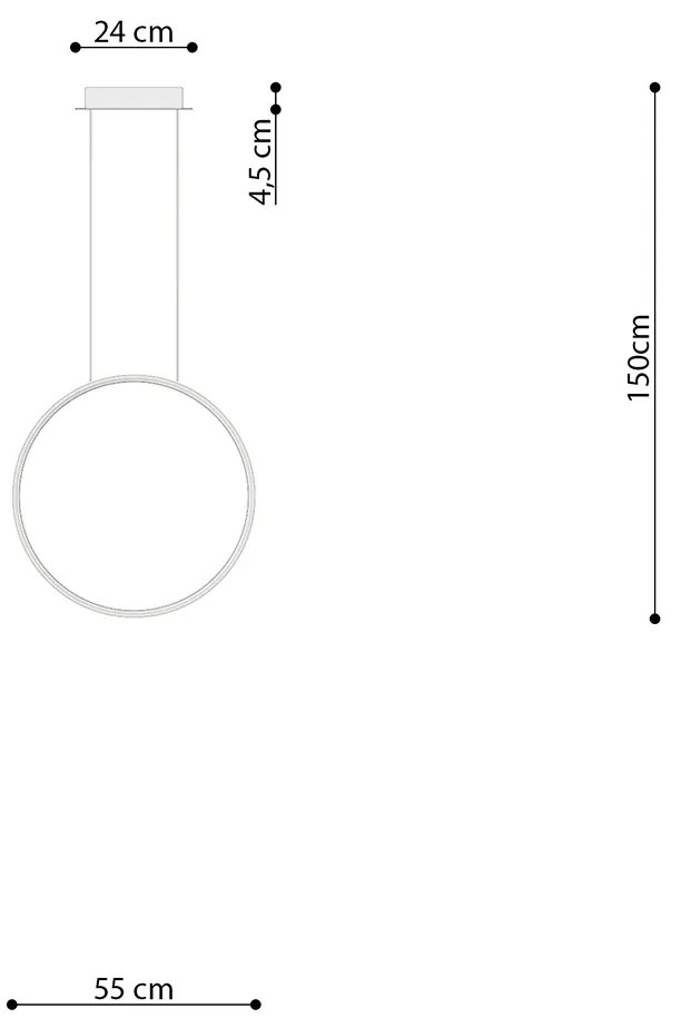Závesné LED svietidlo Rio 55, 1x LED 30w, 3000k, g