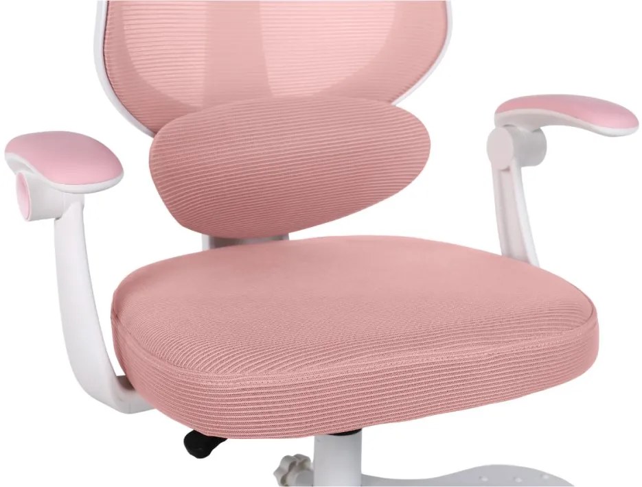 Detská otočná stolička Neoseat JUNI 009 s podnožou — látka, ružová