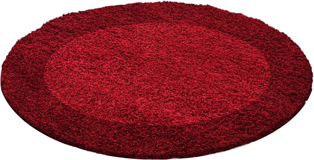 Ayyildiz koberce Kusový koberec Life Shaggy 1503 red kruh - 200x200 (průměr) kruh cm