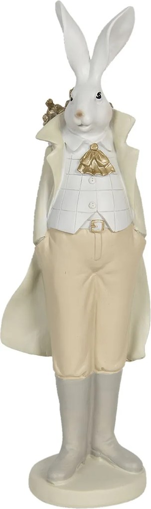 Dekoračná soška zajac vo fraku so zlatými mrkvami - 11*10*37 cm