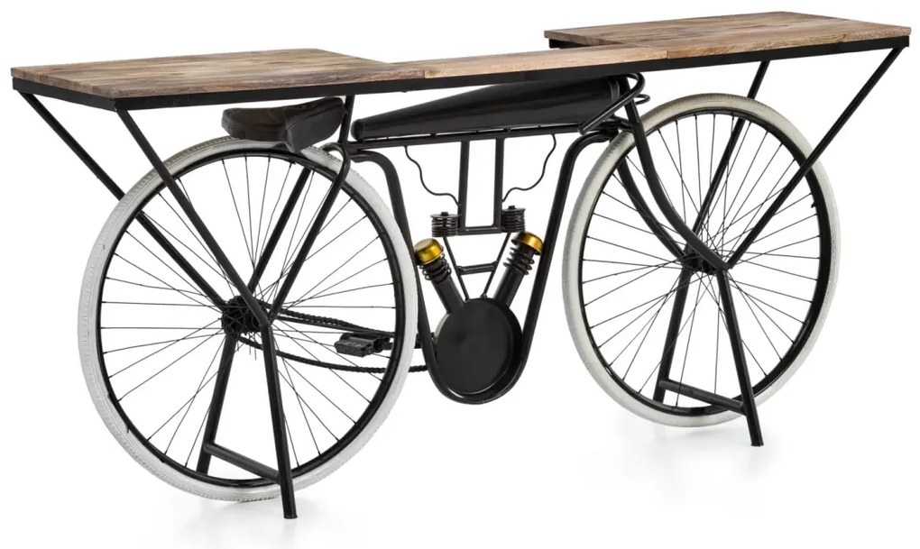 furniture-nabytek.cz - Lakovaný konzolový stôl z kovu, čierny – 180×45×85 cm