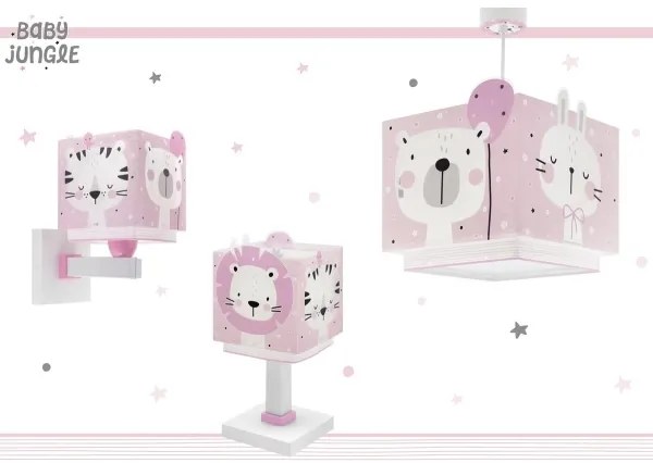 Dalber 63111S - Detská lampička JUNGLE 1xE14/8W/230V ružová