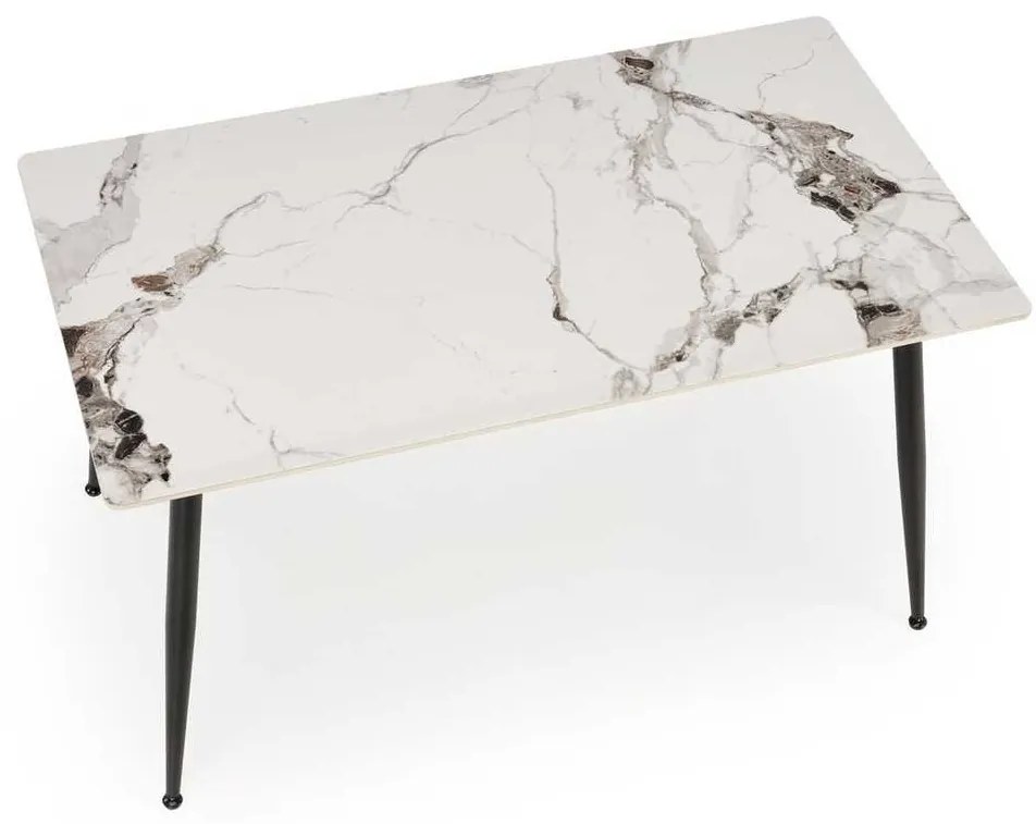 Jedálenský stôl Webster 140 cm, mramor / čierna