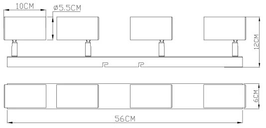 Globo 57911-4W - Bodové svietidlo ROBBY 4xGU10/35W/230V biela