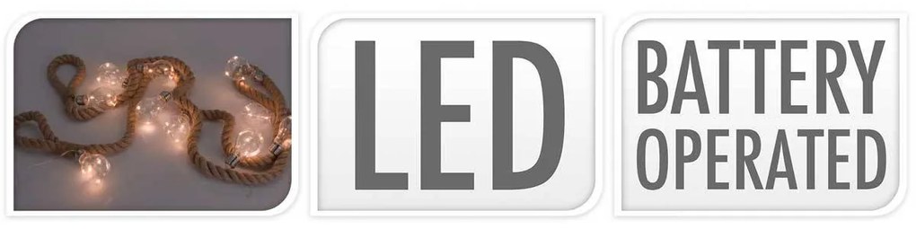 Exteriérové svetielka 3 m, žiarovky sú súčasť balenia, hnedá