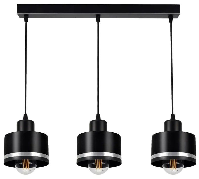 Luster na lanku BODO SILVER 3xE27/60W/230V