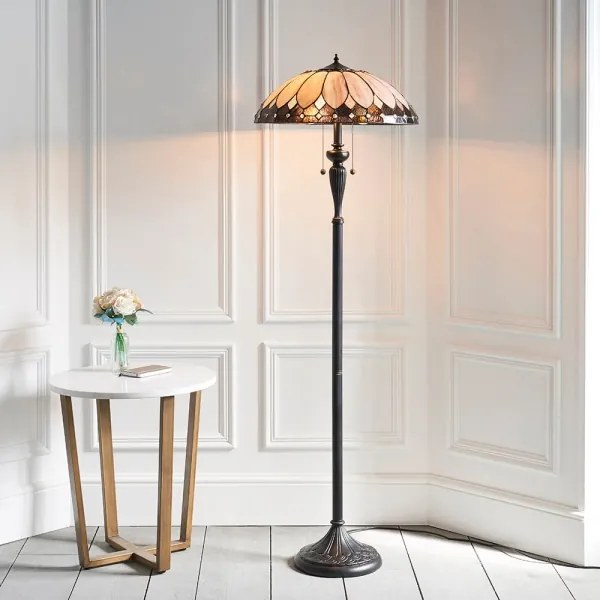 Endon 63972 - Stojacia lampa Tiffany BROOKLYN 2xE27/60W/230V priemer 50 cm