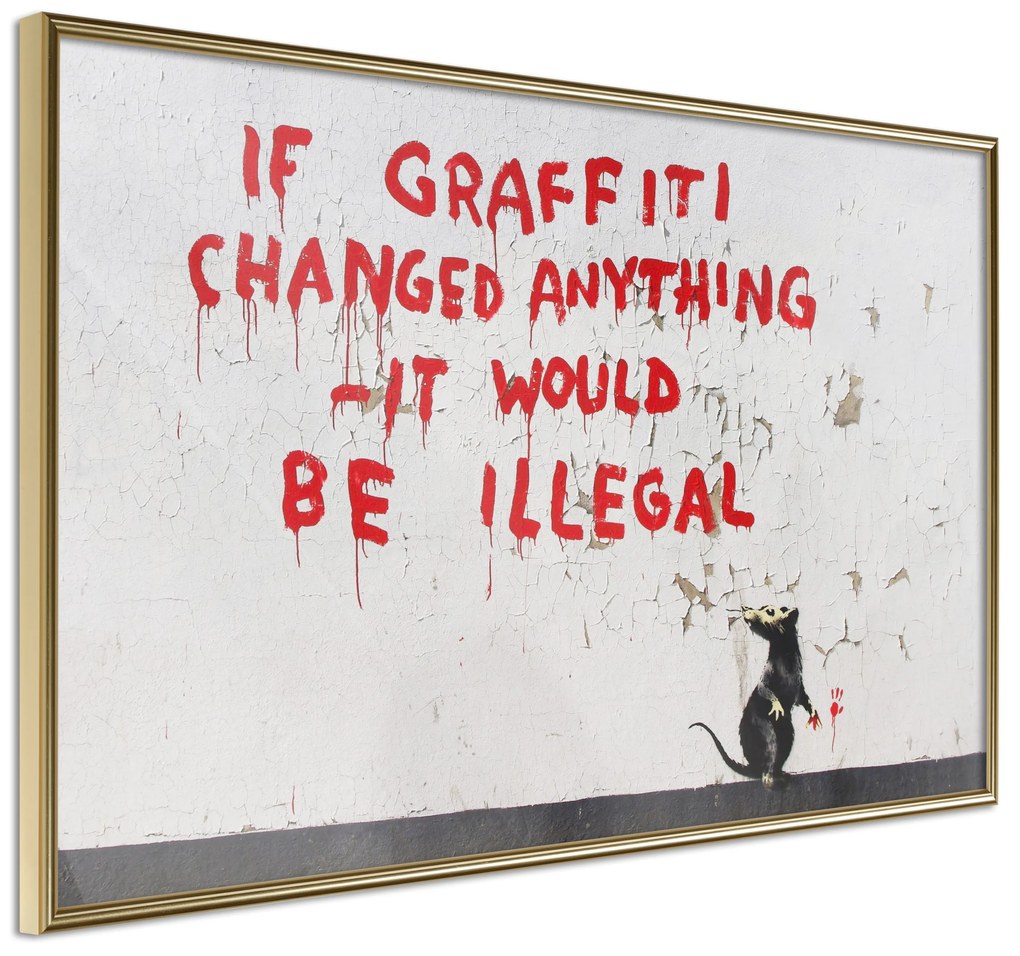 Artgeist Plagát - Quotes Graffiti [Poster] Veľkosť: 30x20, Verzia: Zlatý rám s passe-partout
