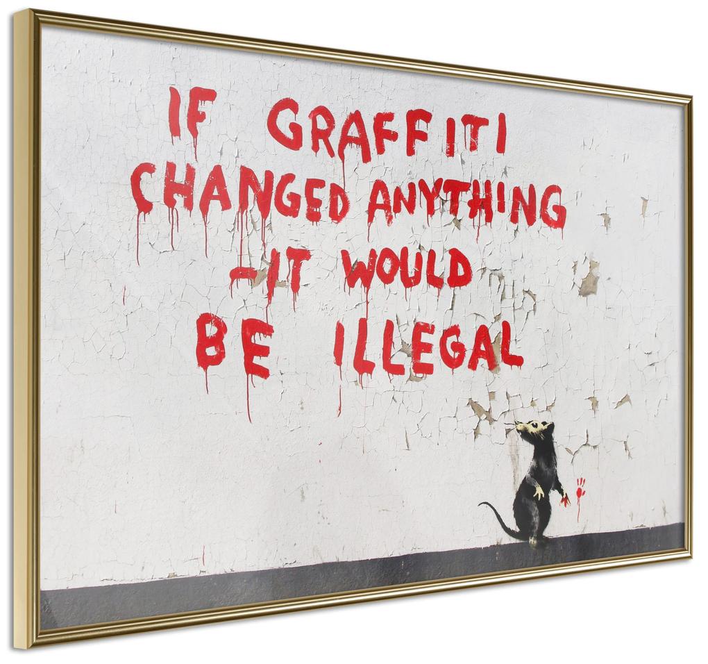Artgeist Plagát - Quotes Graffiti [Poster] Veľkosť: 90x60, Verzia: Zlatý rám