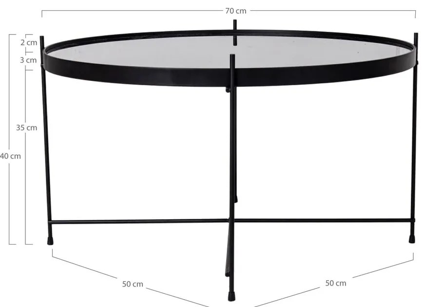 Čierny okrúhly konferenčný stolík ø 70 cm Venezia - House Nordic