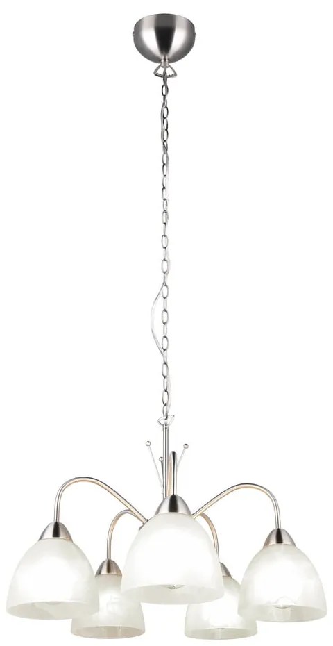 Závesné svietidlo so skleneným tienidlom v bielo-striebornej farbe ø 55 cm Dobby – Trio