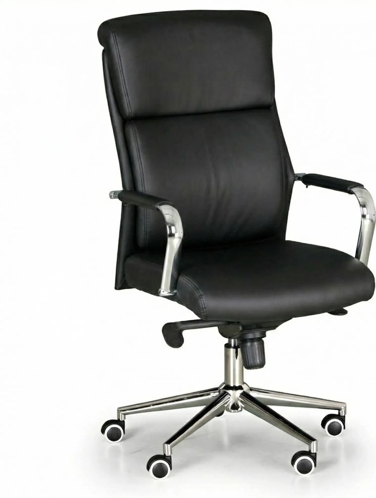 Kožená kancelárska stolička VIRO, čierna
